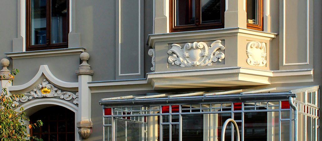 Erker und Stuck an einer Altbremer Fassade